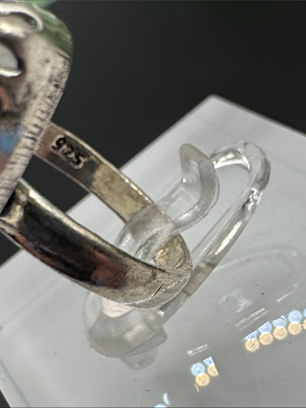 Moonstone Silver-Tone Statement Ring – Size 7 (BR-1212/4) - Picture 7 of 7